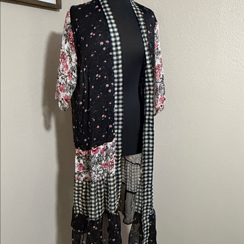 Steve Madden Black Floral Scarf